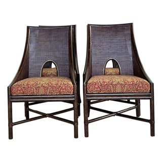 Vintage Barbara Barry for McGuire Tobacco Cane Dining Chairs - Set Of. 4 For Sale