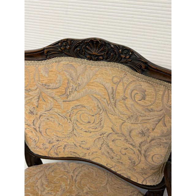 Traditional Ornate Carved Wood Armchair, Vintage For Sale - Image 4 of 12