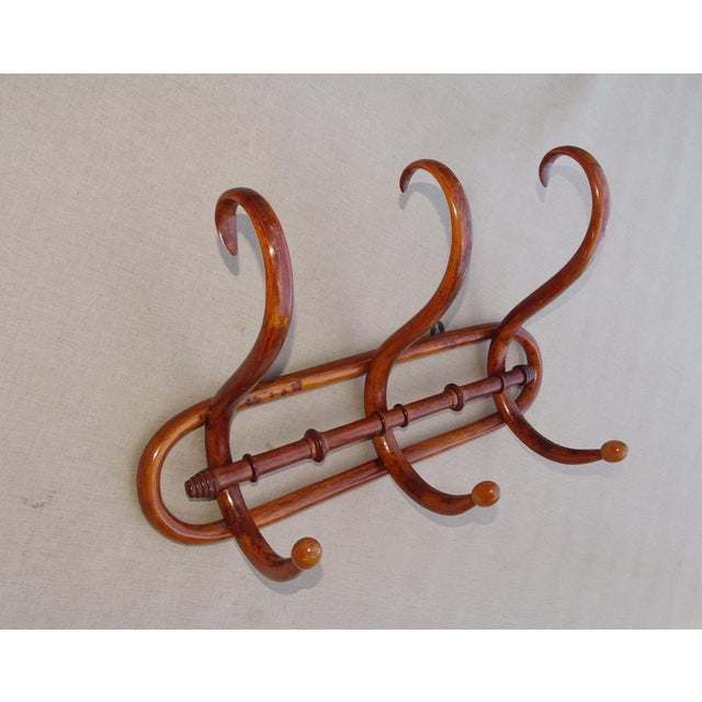 Art Nouveau Wall-Mounted Coat Rack in Bentwood by Kohn, 1905 For Sale - Image 3 of 7