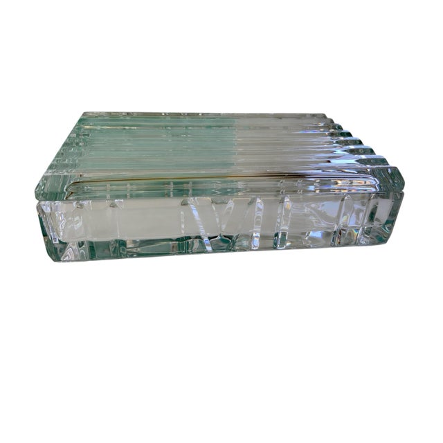 Traditional Pair Tiffany & Co. Crystal "Atlas" Trinket Box's in Original Tiffany Box 1990s For Sale - Image 3 of 4
