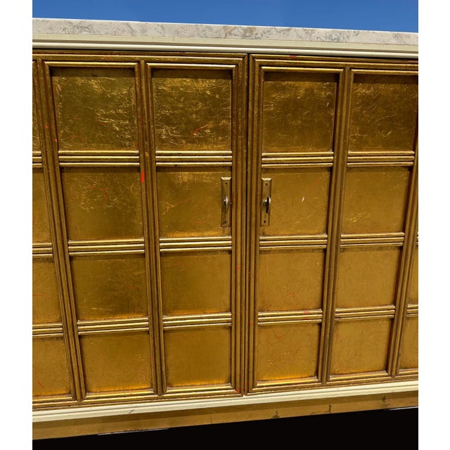 Wood Bar Cabinet Marble Top For Sale - Image 7 of 14