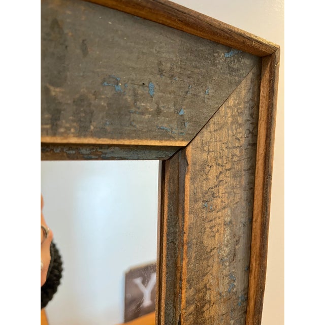 Brown Contemporary Maine Barnwood Wall Mirror For Sale - Image 8 of 12