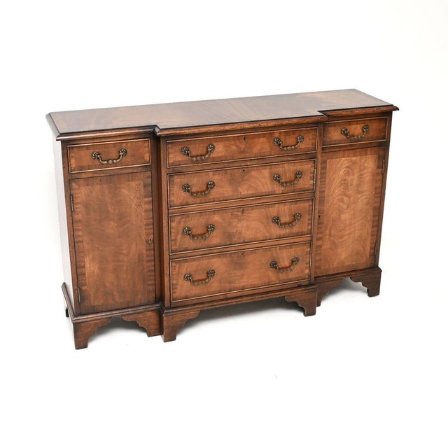 Small Vintage Georgian Style Breakfront Sideboard, 1930 For Sale - Image 11 of 11