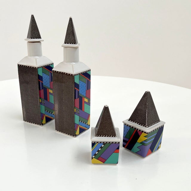 1990s Oil Vinegar Pepper Salt Set Metropol by Barbara Brenner for Rosenthal, 1990s, Set of 4 For Sale - Image 5 of 8