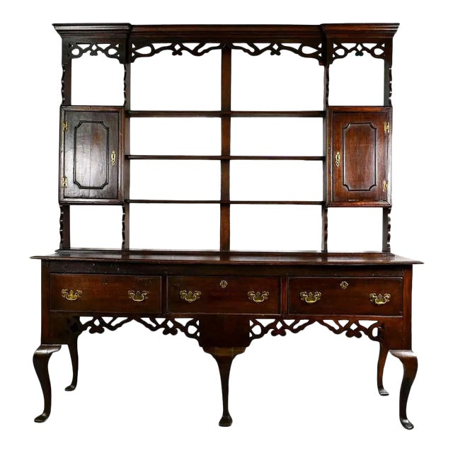 Late 18th Century Georgian Welsh Oak Storage Unit with Cabinets and Drawers For Sale