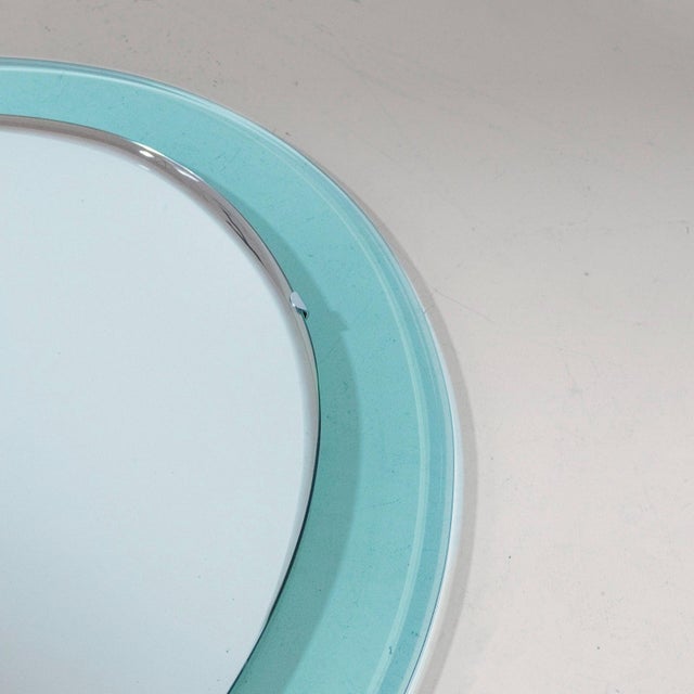 Vintage Oval Beveled Glass Mirror by A. Lupi for Cristal Luxor, Italy, 1970s For Sale - Image 6 of 10