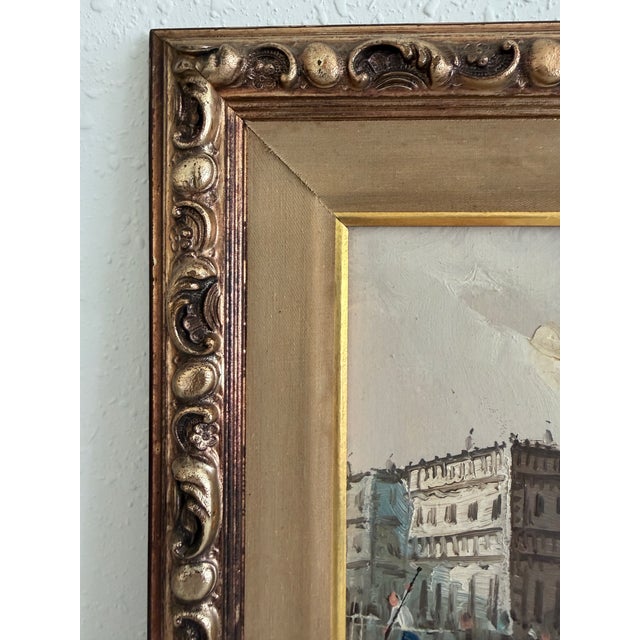 Original vintage oil painting on canvas by Italian artist Antonio De Vity (1901–1993) depicting a romantic Venetian canal...