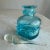 1960s 1960s Turquoise Blue Blenko or Empoli Style Crackle Glass Bottle With Stopper For Sale - Image 5 of 8