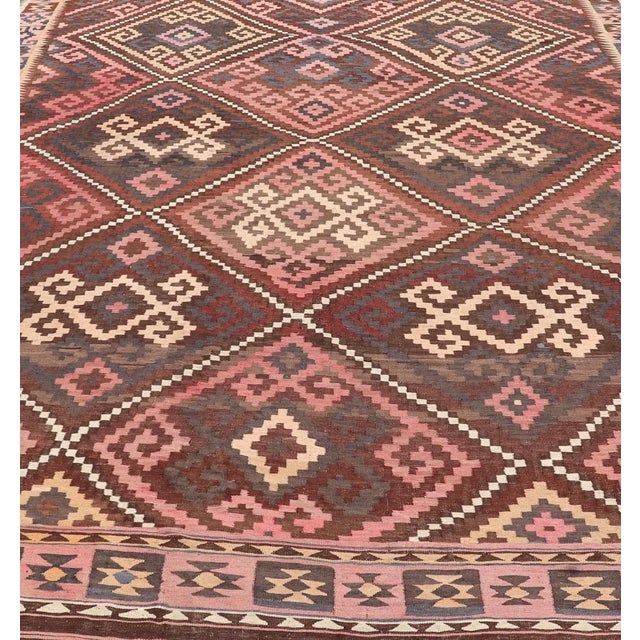 All-Over Geometric Diamond Design Kilim rug with all-over geometric diamond design, rug Keivan Woven Arts country of...