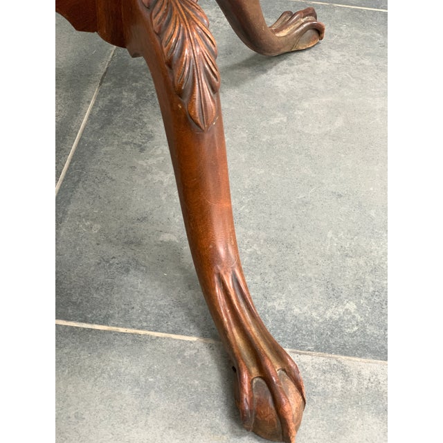 Brown Vintage Tilted Piecrust Table Ball Claw Feet For Sale - Image 8 of 9