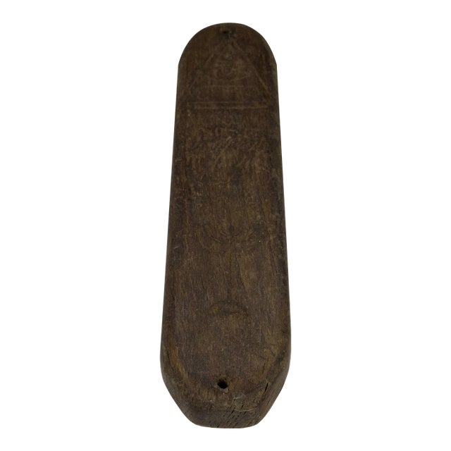 Rare Wwii Mezuzah Litzmannstadt Ghetto Lodz Poland Wood Hand Carved Judaica For Sale