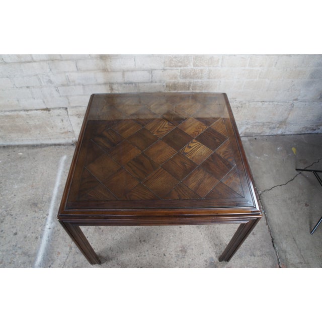 Mid Century Modern Lane Parsons Style Oak Parquetry Dining Table Chairish