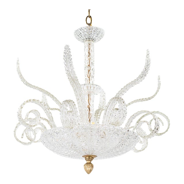 Important 1940s Medusa Murano Chandelier Attributed to Ercole Barovier For Sale