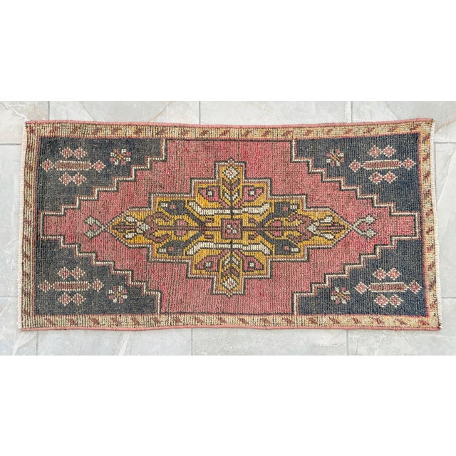 Textile Hand Knotted Door Mat, Entryway Rug, Bath Mat, Kitchen Decor, Small Rug, Turkish Rug - 1′9″ × 3′6″ For Sale - Image 7 of 11
