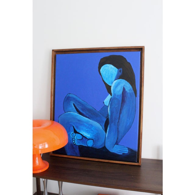 Bodasca, Femme au clair de lune, Acrylic on Canvas For Sale - Image 6 of 18