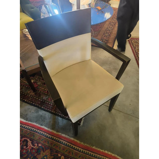 Wood and Leather Chair, 1950s For Sale - Image 4 of 6