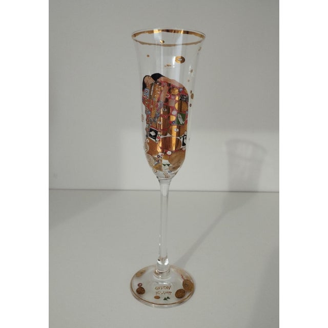 Champagne Flutes after Gustav Klimt, 1990s, Set of 6 For Sale - Image 4 of 15