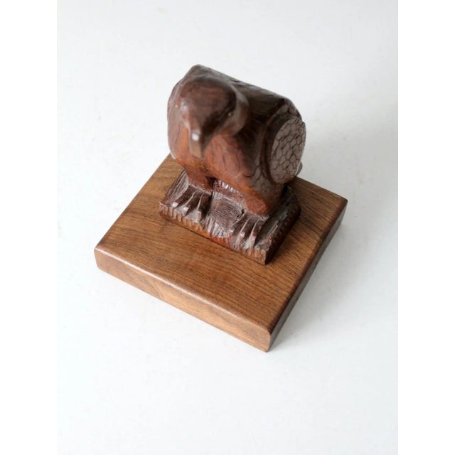 Vintage Hand Carved Wood Eagle Statue. For Sale - Image 6 of 12