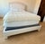 Textile Ethan Allen Ivory Upholstered Queen Bed With Nailhead Trim For Sale - Image 7 of 8