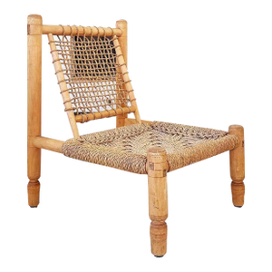 Rustic Brutalist Modern Armchair Attributed to Adrien Audoux & Frida Minet, France 1950