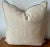 Custom Beige Wool Twill Pillow-Leather Trim-Feather Insert-20" For Sale In New York - Image 6 of 8