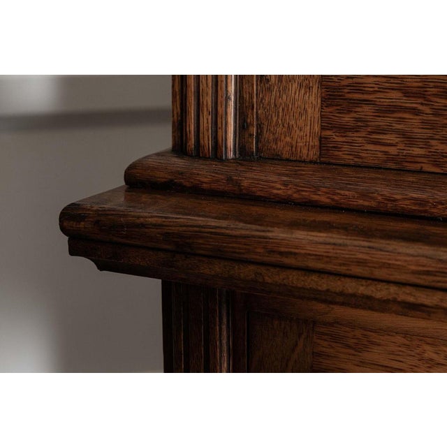 Wood English Glazed Oak Library Bookcase, 19th Century For Sale - Image 7 of 15