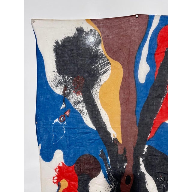 Josep Guinovart Bertrán, Bold Abstract Latin American Screenprint Scarf Textile Art Print Josep Guinovart For Sale - Image 10 of 10