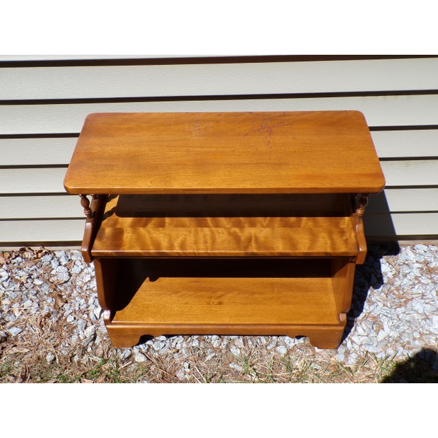 Brown Vintage Ethan Allen American Traditional Maple Etagere Small Bookcase Shelf For Sale - Image 8 of 18