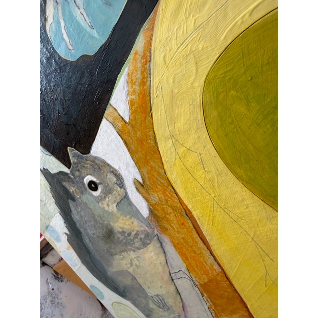 "Camp" a Fun Painting of Birds and Squirrel For Sale - Image 9 of 11