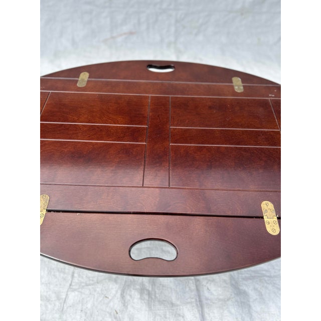 Coffee 90's the Bombay Company Chippendale Mahogany Butler Coffee Table/Tray For Sale - Image 8 of 8