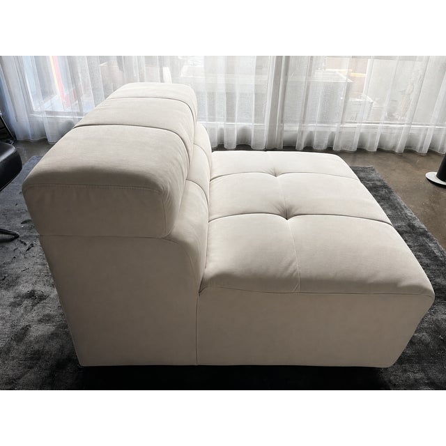 Textile Large Cantoni 3-Pc Modular Sectional Sofa in Off-White Cream Micro-Suede, Like New For Sale - Image 7 of 14