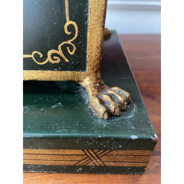 Metal Vintage Italian Hand Painted Cachepot With Lion Ring Handles For Sale - Image 7 of 13