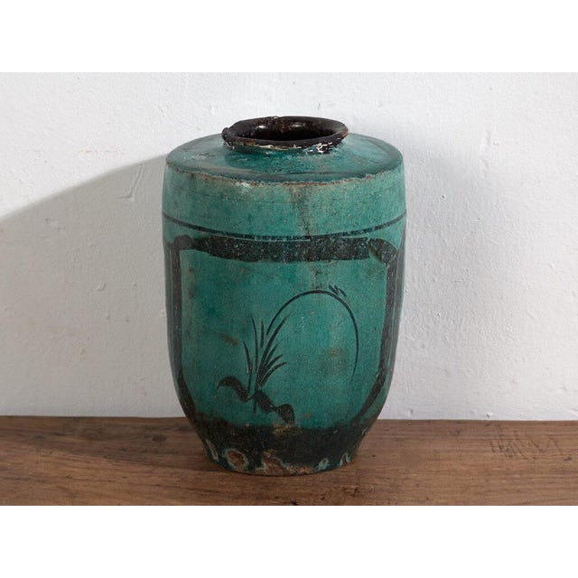 Tall Antique Ceramic Vase For Sale - Image 4 of 7