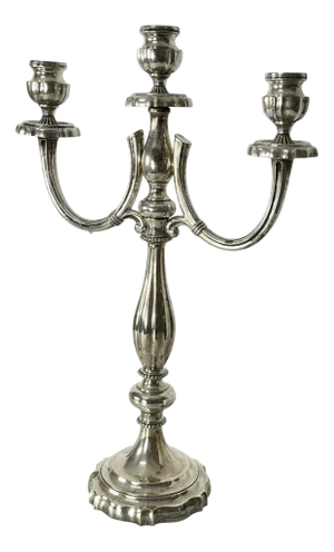 Large 3-Flame Candelabra in 800 Silver, 1960s