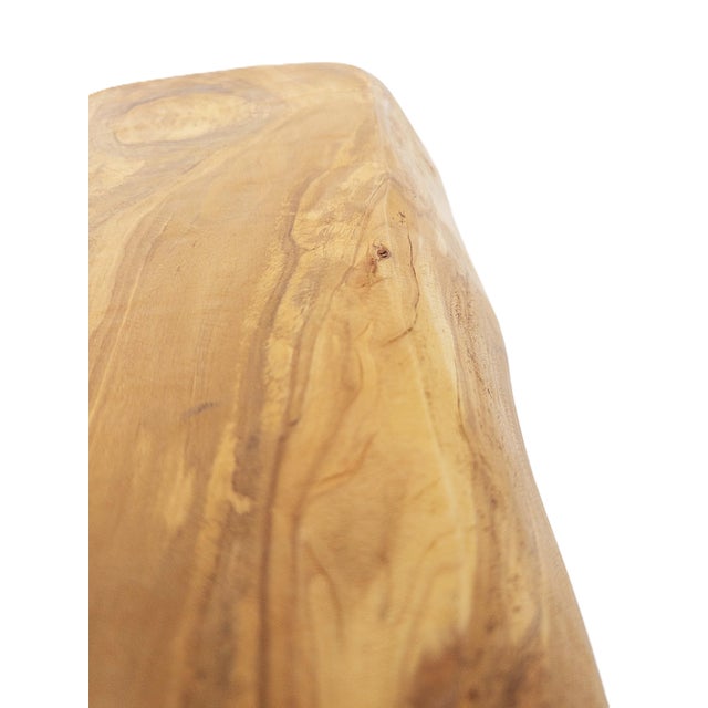 Hand-Carved Peruvian Olive Wood 15.75"l Serving Bowl With Beautiful Sculpted Rim For Sale - Image 10 of 11