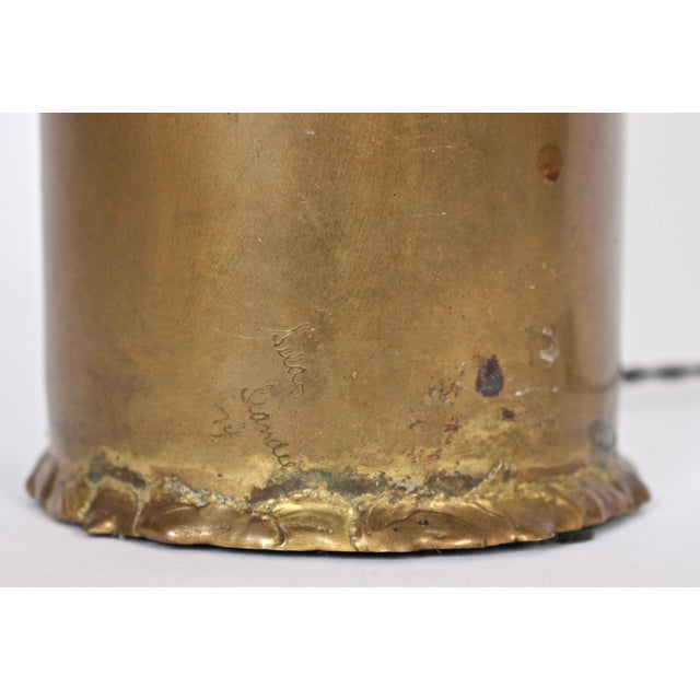 1974 Silas Seandel Torched Mixed Metal Brutalist Table Lamp For Sale - Image 11 of 13