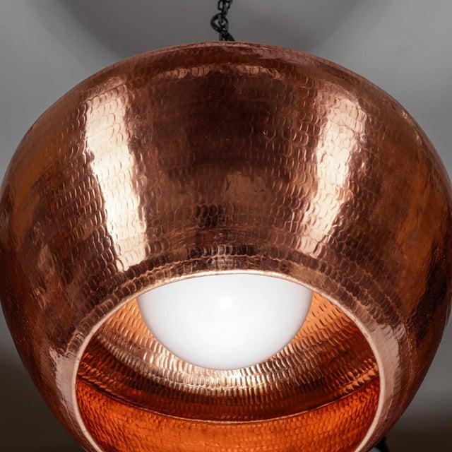 Late 20th Century Hand-Hammered Copper Pendant Light, 1990s For Sale - Image 3 of 10
