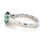 This unique AGL unheated demantoid garnet ring is full of fire and color! In an antique pear shape and surrounded by...