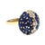 Contemporary Late 20th Century 18k Yellow Gold Sapphire & Diamond Bombe Ring, Size 5 For Sale - Image 3 of 11