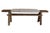 Fragments Identity Antique Hardwood Bench, a global antique hand carved hardwood bench upholstered in vintage hand-spun...