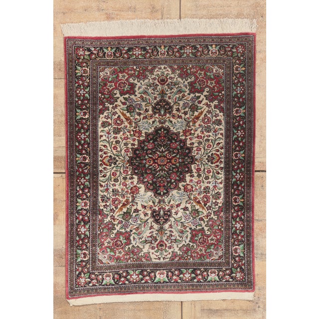 Vintage Persian Qum Rug, 03'07 X 04'10 For Sale - Image 10 of 10
