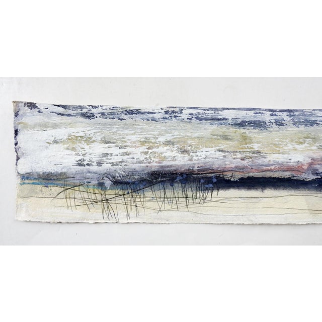 Abstract 2007 George Turner Abstract Dark Blue Evening Landscape Painting For Sale - Image 3 of 3