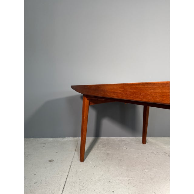 Teak table Original Danish 1970s Double retractable extension Width with extensions 283 cm