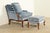 Baker Furniture Style French Provincial Louis XV Carved Walnut Velvet Upholstered Lounge Chair and Ottoman | Circa 1960s For Sale In South Bend - Image 6 of 16