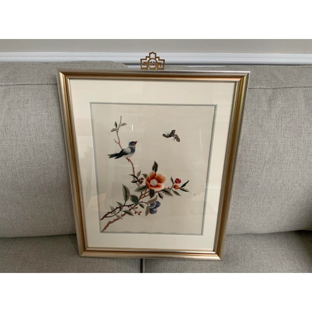 Vintage Framed Asian Hand Embroidered Silk Art Vintage Framed Asian Hand Embroidered Silk Textile Art. Professionally...