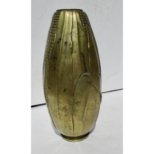 Antique Bronze Corn Cob Vase French Art Nouveau 1900s For Sale - Image 4 of 6