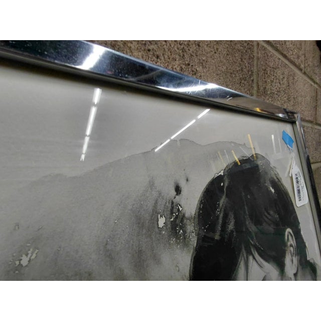 Metal Framed Signed Sandu Liberman "Young Lovers" Gouache Watercolor For Sale - Image 7 of 7