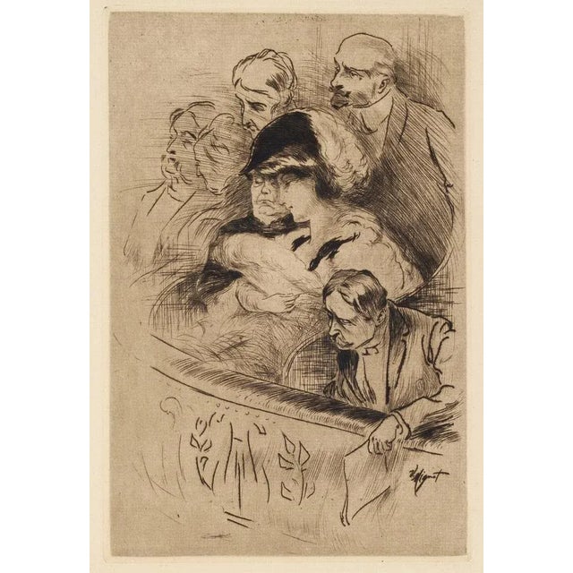 Modern Victor Mignot, Spectators, Etching, 20th Century For Sale - Image 3 of 3