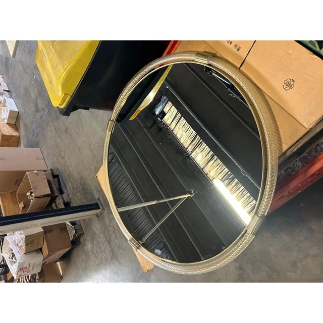 Large-Scale Venetian Murano Glass Wall Mirror with Gilt Torchontorciglione Elements by Simoeng For Sale - Image 4 of 7