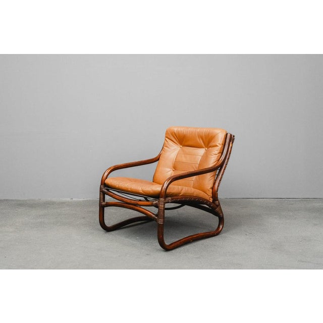 Wood Mid-Century Leather Lounge Chair For Sale - Image 7 of 16